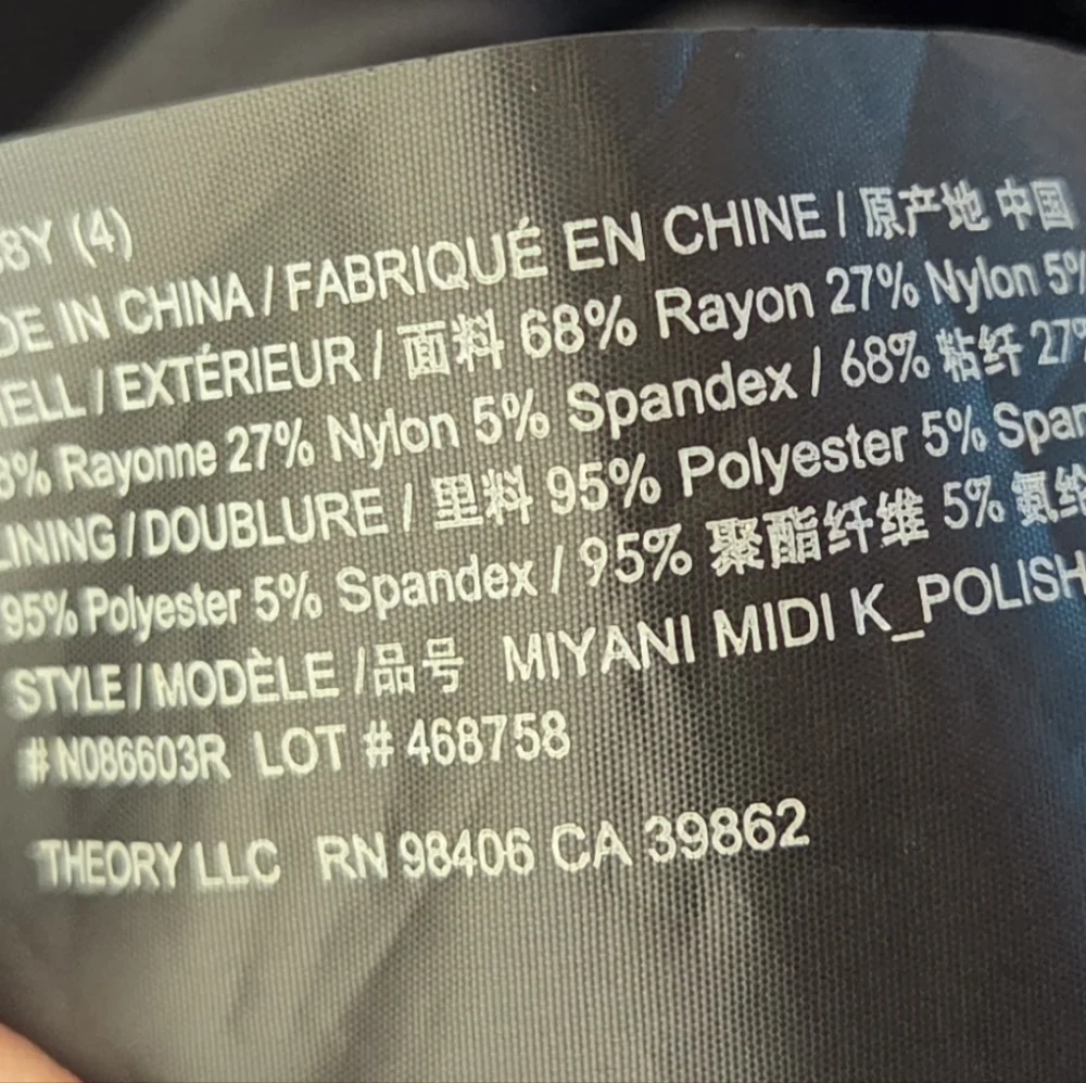 Theory Miyani Midi Dress In Polished Ponte Black Size 4 - Picture 5 of 6
